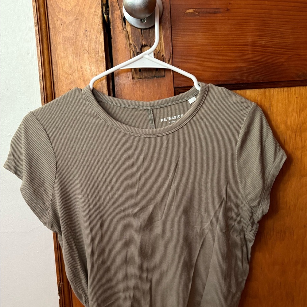 PacSun army green Fitted Crop T-Shirt